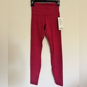 Lululemon Size 4 Align HR Pant Leggings 28” Leopard Daisy Desert Red Magenta NEW